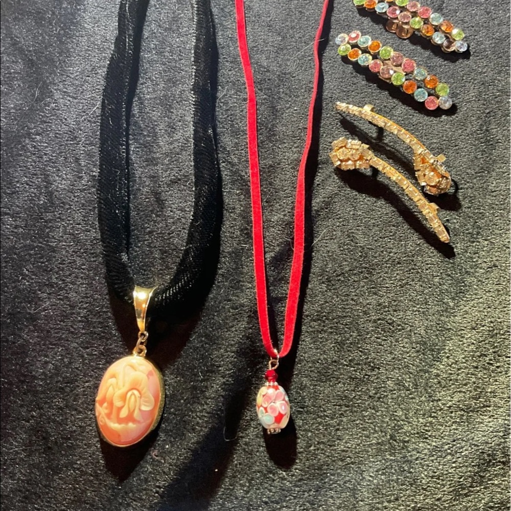 Vintage Choker Necklaces and Barrette Lot - 4 for $20